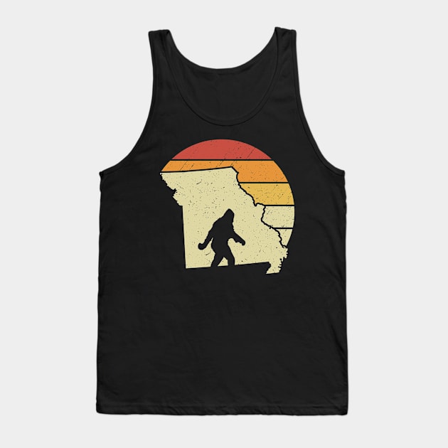 Arkansas Bigfoot Retro Sunset Tank Top by Tesszero